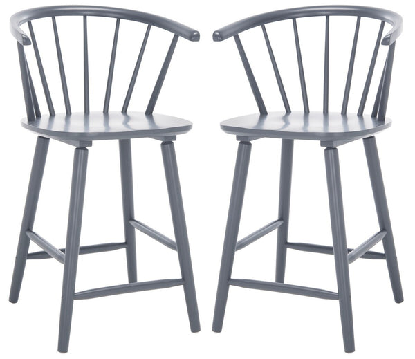 Safavieh Blanchard Counter Stool - Set of 2 XII23 Grey Wood BST8506C-SET2