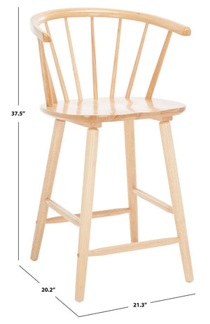 Safavieh Blanchard Counter Stool - Set of 2 XII23 Natural Wood BST8506D-SET2