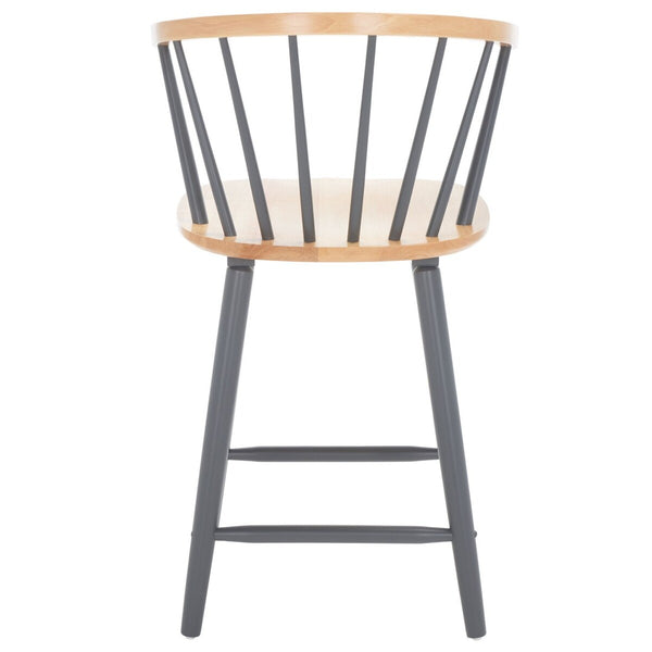 Safavieh Blanchard Counter Stool - Set of 2 XII23  Natural /Grey Wood BST8506E-SET2