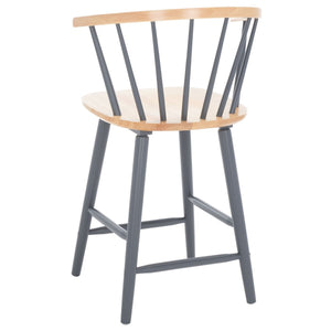 Safavieh Blanchard Counter Stool - Set of 2 XII23  Natural /Grey Wood BST8506E-SET2