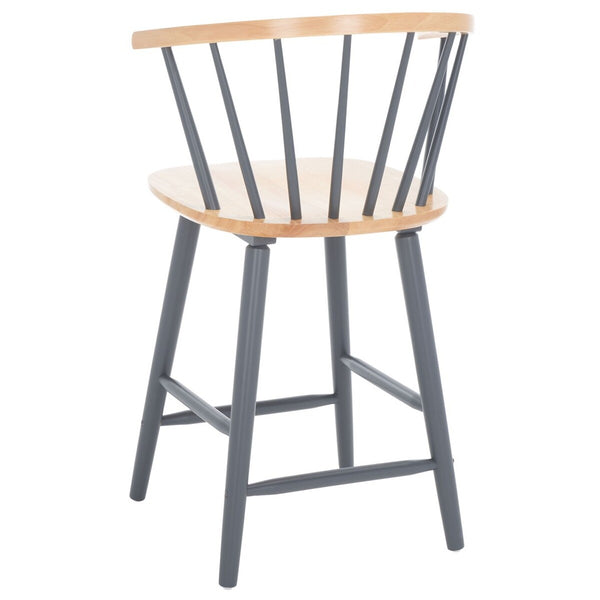 Safavieh Blanchard Counter Stool - Set of 2 XII23  Natural /Grey Wood BST8506E-SET2