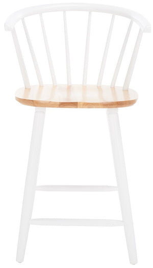 Safavieh Blanchard Counter Stool - Set of 2 XII23 Natural/White Wood BST8506F-SET2
