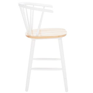 Safavieh Blanchard Counter Stool - Set of 2 XII23 Natural/White Wood BST8506F-SET2