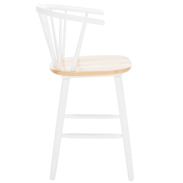 Safavieh Blanchard Counter Stool - Set of 2 XII23 Natural/White Wood BST8506F-SET2