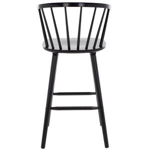 Safavieh Blanchard Bar Stool - Set of 2 XII23 Black Wood BST8507A-SET2
