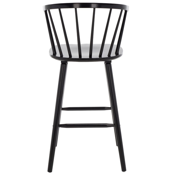 Safavieh Blanchard Bar Stool - Set of 2 XII23 Black Wood BST8507A-SET2