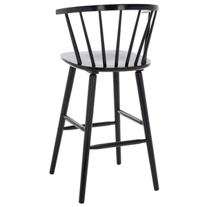 Safavieh Blanchard Bar Stool - Set of 2 XII23 Black Wood BST8507A-SET2