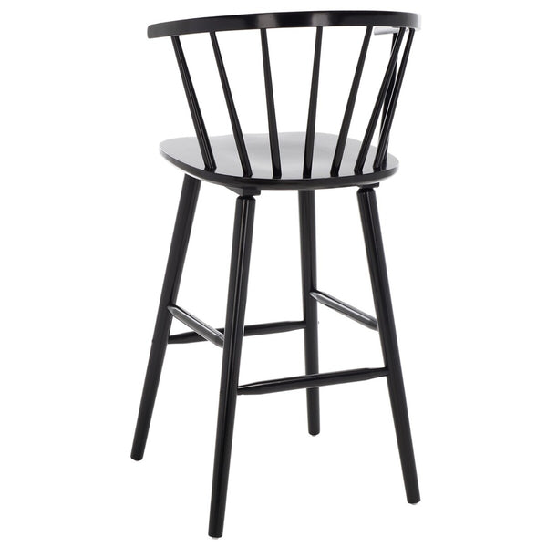 Safavieh Blanchard Bar Stool - Set of 2 XII23 Black Wood BST8507A-SET2