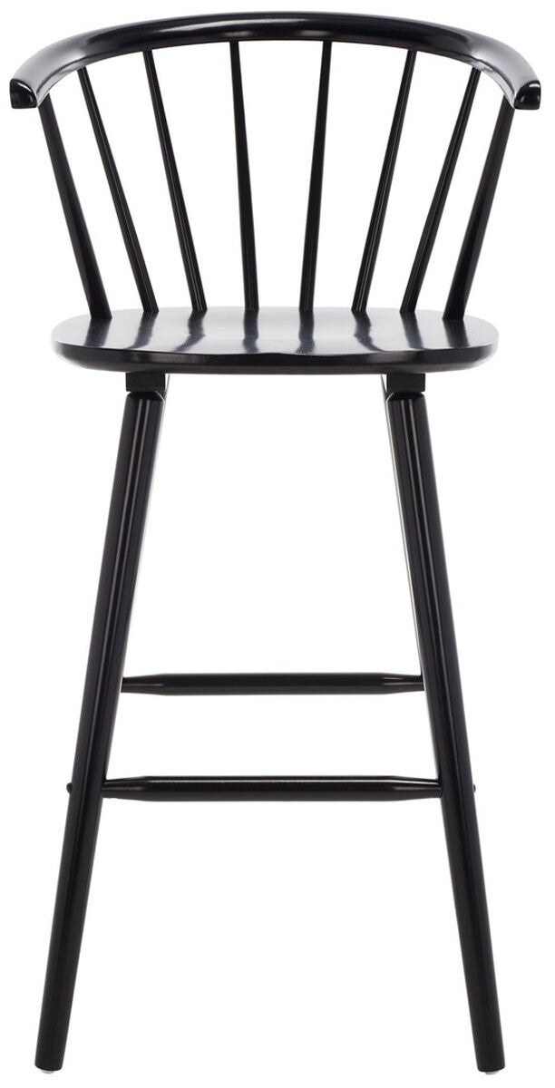 Safavieh Blanchard Bar Stool - Set of 2 XII23 Black Wood BST8507A-SET2