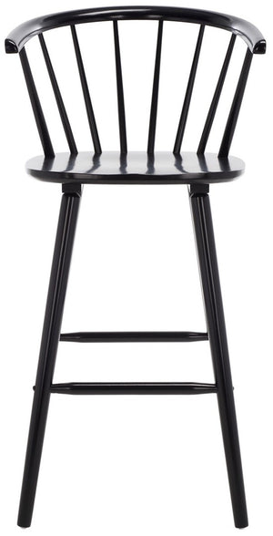Safavieh Blanchard Bar Stool - Set of 2 XII23 Black Wood BST8507A-SET2