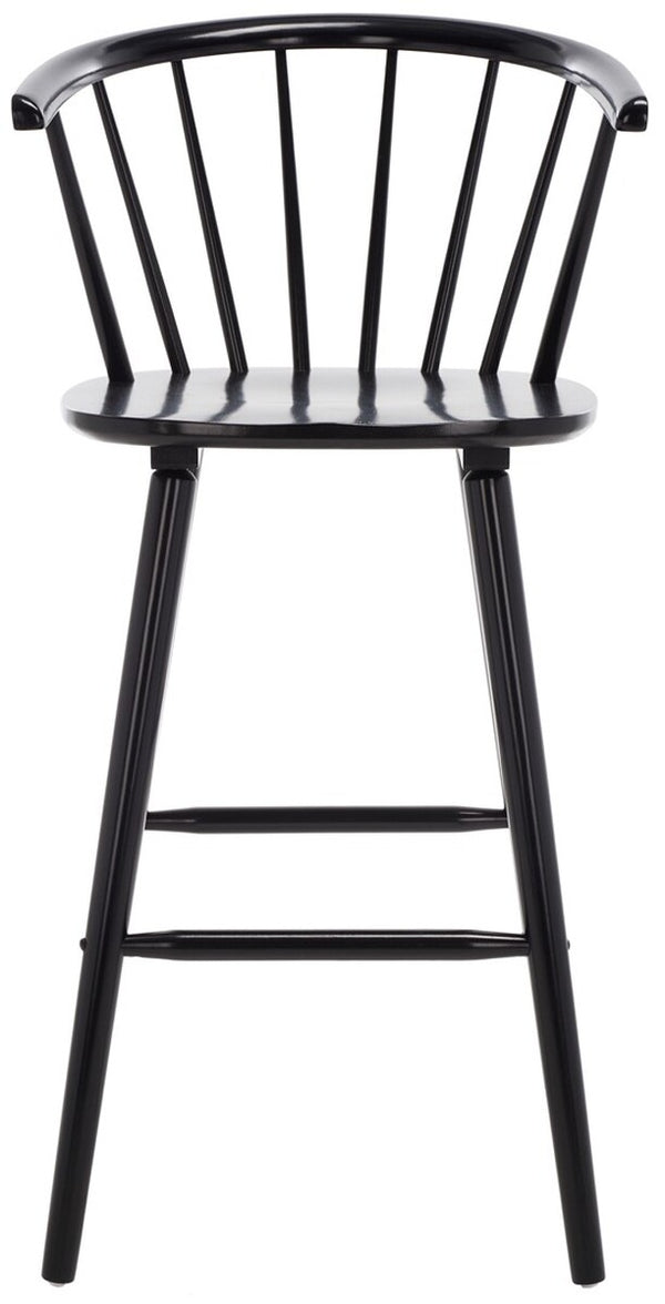 Safavieh Blanchard Bar Stool - Set of 2 XII23 Black Wood BST8507A-SET2