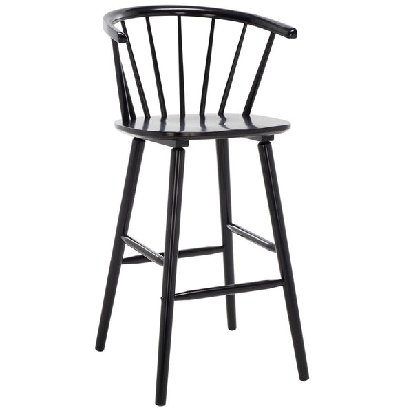 Safavieh Blanchard Bar Stool - Set of 2 XII23 Black Wood BST8507A-SET2
