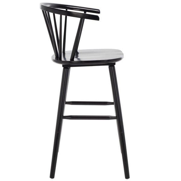 Safavieh Blanchard Bar Stool - Set of 2 XII23 Black Wood BST8507A-SET2