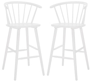 Safavieh Blanchard Bar Stool - Set of 2 XII23 White Wood BST8507B-SET2