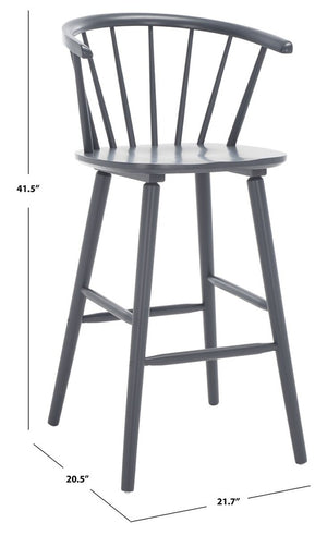 Safavieh Blanchard Bar Stool - Set of 2 XII23 Grey Wood BST8507C-SET2