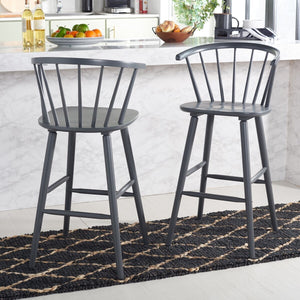 Safavieh Blanchard Bar Stool - Set of 2 XII23 Grey Wood BST8507C-SET2