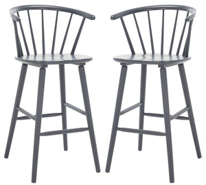 Safavieh Blanchard Bar Stool - Set of 2 XII23 Grey Wood BST8507C-SET2