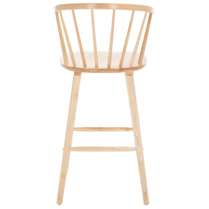 Safavieh Blanchard Bar Stool - Set of 2 XII23 Natural Wood BST8507D-SET2
