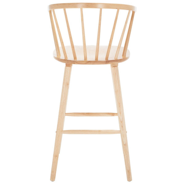 Safavieh Blanchard Bar Stool - Set of 2 XII23 Natural Wood BST8507D-SET2