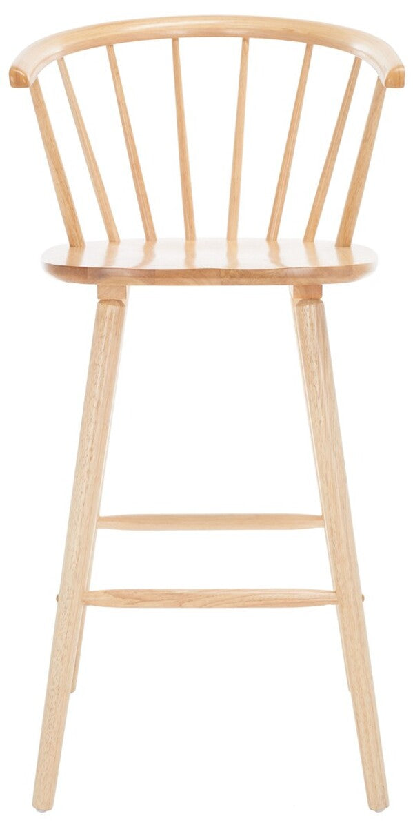 Safavieh Blanchard Bar Stool - Set of 2 XII23 Natural Wood BST8507D-SET2