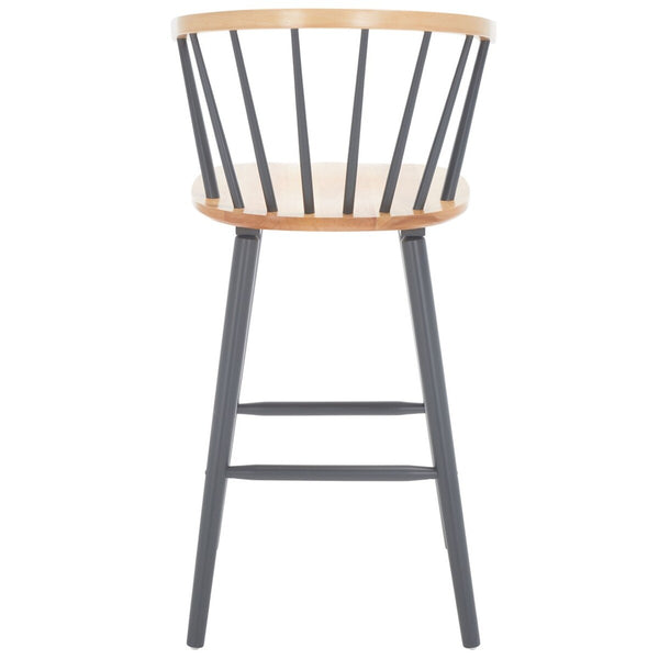 Safavieh Blanchard Bar Stool - Set of 2 XII23  Natural/Grey Wood BST8507E-SET2