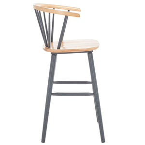 Safavieh Blanchard Bar Stool - Set of 2 XII23  Natural/Grey Wood BST8507E-SET2