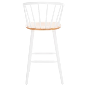 Safavieh Blanchard Bar Stool - Set of 2 XII23 Natural/White Wood BST8507F-SET2