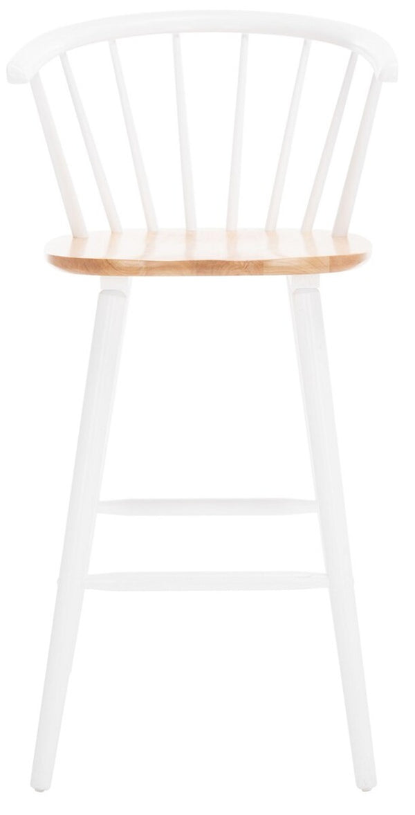 Safavieh Blanchard Bar Stool - Set of 2 XII23 Natural/White Wood BST8507F-SET2