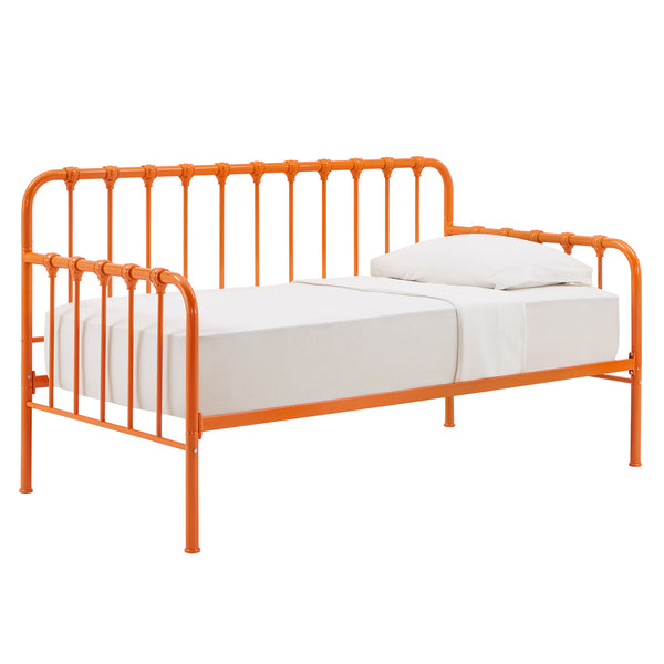 Homelegance By Top-Line Varden Metal Daybed with Lift-up Trundle Orange Metal