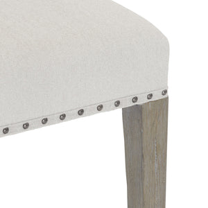 Bernhardt Bernhardt Albion Side Chair With Wire‑Brushed Pewter Oak, Tailored Upholstery, Nailhead Trim Accent 311541