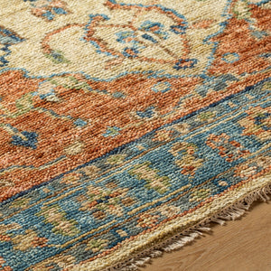 Surya Biscayne Handmade 2' X 3' Wool Rug - Luxurious Medium Pile With Fringe, Perfect For Any Room Rust Nz Wool Bsy2300-69