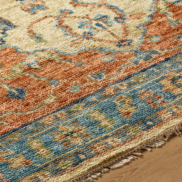 Surya Biscayne Handmade 2' X 3' Wool Rug - Luxurious Medium Pile With Fringe, Perfect For Any Room Rust Nz Wool Bsy2300-69
