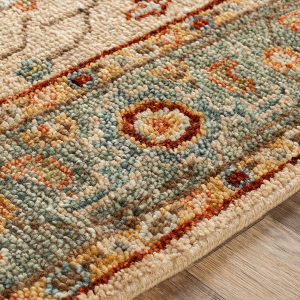 Surya Biscayne Handmade 2' X 3' Wool Rug - Luxurious Medium Pile With Fringe, Perfect For Any Room Aqua Nz Wool Bsy2301-23