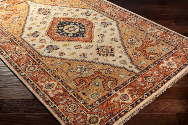 Surya Biscayne Handmade 2' X 3' Wool Rug - Luxurious Medium Pile With Fringe, Perfect For Any Room Aqua Nz Wool Bsy2302-23