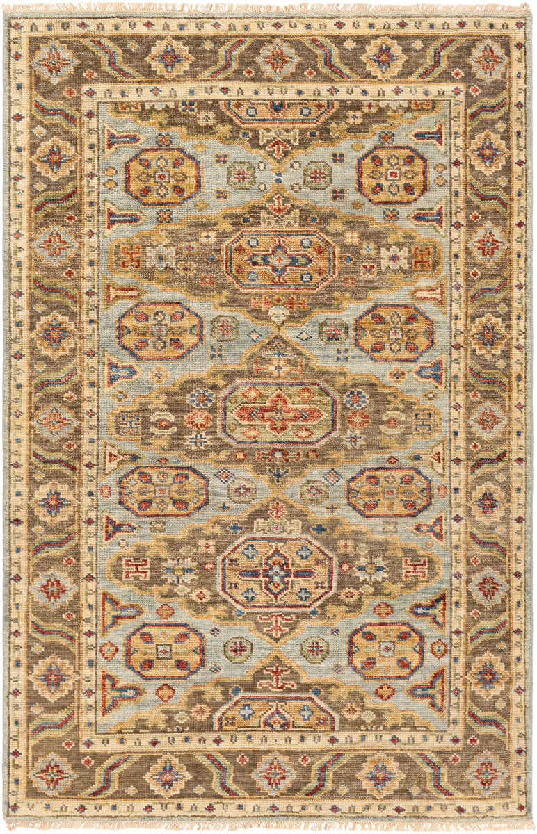 Biscayne BSY-2303 6' x 9' Handmade Rug BSY2303-69  Aqua, Bright Yellow, Rust, Ivory, Blue, Olive Surya