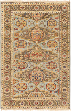 Biscayne BSY-2303 6' x 9' Handmade Rug BSY2303-69  Aqua, Bright Yellow, Rust, Ivory, Blue, Olive Surya