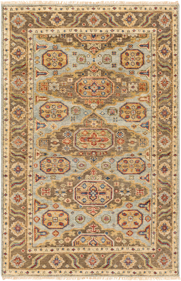 Biscayne BSY-2303 6' x 9' Handmade Rug BSY2303-69  Aqua, Bright Yellow, Rust, Ivory, Blue, Olive Surya