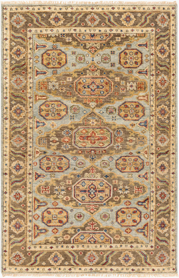 Surya Biscayne Handmade 2' X 3' Wool Rug - Luxurious Medium Pile With Fringe, Perfect For Any Room Aqua Nz Wool Bsy2303-23