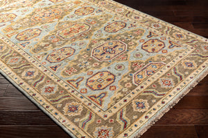 Biscayne BSY-2303 8' x 10' Handmade Rug BSY2303-810  Aqua, Bright Yellow, Rust, Ivory, Blue, Olive Surya