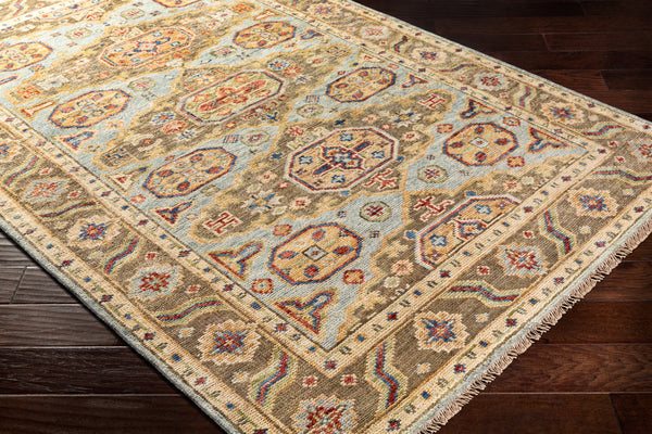 Biscayne BSY-2303 8' x 10' Handmade Rug BSY2303-810  Aqua, Bright Yellow, Rust, Ivory, Blue, Olive Surya