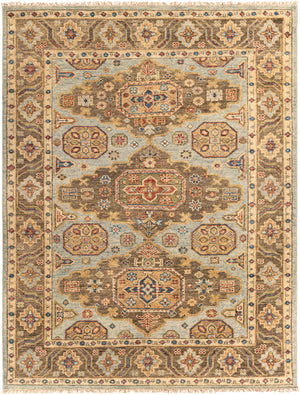 Biscayne BSY-2303 8' x 10' Handmade Rug BSY2303-810  Aqua, Bright Yellow, Rust, Ivory, Blue, Olive Surya