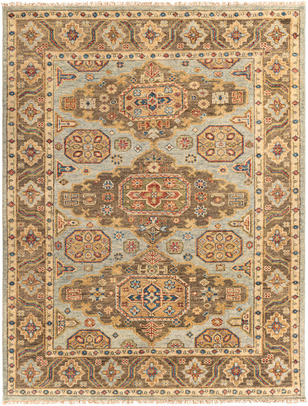 Biscayne BSY-2303 8' x 10' Handmade Rug BSY2303-810  Aqua, Bright Yellow, Rust, Ivory, Blue, Olive Surya