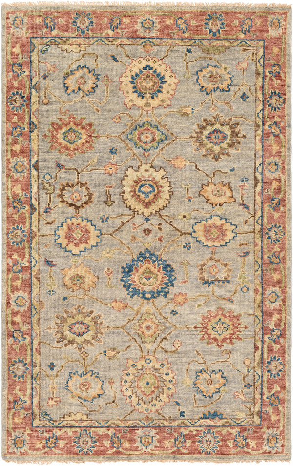 Biscayne BSY-2304 6' x 9' Handmade Rug BSY2304-69  Blue, Olive, Grass Green, Brown, Bright Yellow, Rust Surya