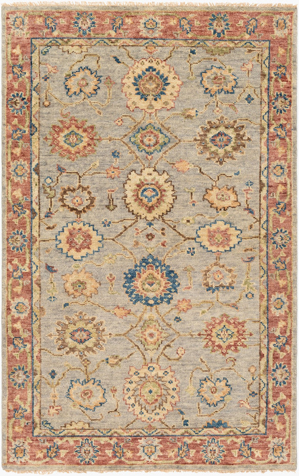 Surya Biscayne Handmade 2' X 3' Wool Rug - Luxurious Medium Pile With Fringe, Perfect For Any Room Blue Nz Wool Bsy2304-23