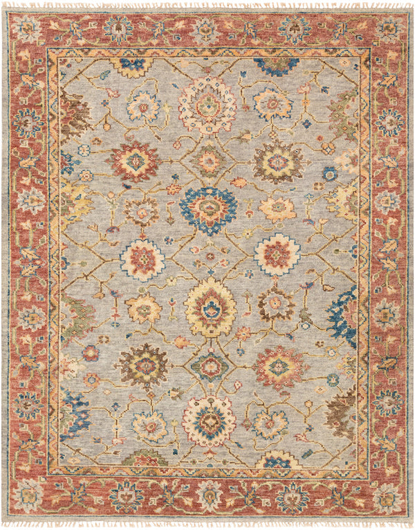 Biscayne BSY-2304 8' x 10' Handmade Rug BSY2304-810  Blue, Olive, Grass Green, Brown, Bright Yellow, Rust Surya