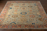 Biscayne BSY-2304 8' x 10' Handmade Rug BSY2304-810  Blue, Olive, Grass Green, Brown, Bright Yellow, Rust Surya