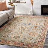 Biscayne BSY-2304 8' x 10' Handmade Rug BSY2304-810  Blue, Olive, Grass Green, Brown, Bright Yellow, Rust Surya