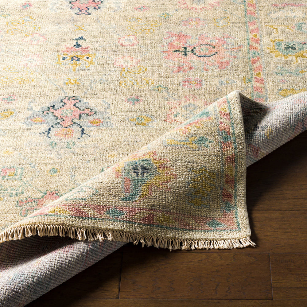 Biscayne BSY-2306 6' x 9' Handmade Rug BSY2306-69  Dusty Pink, Light Beige, Medium Gray, Yellow, Dusty Sage Surya