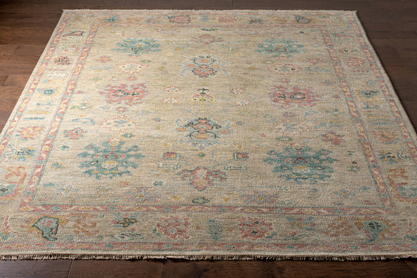 Biscayne BSY-2306 8' x 10' Handmade Rug BSY2306-810  Dusty Pink, Light Beige, Medium Gray, Yellow, Dusty Sage Surya