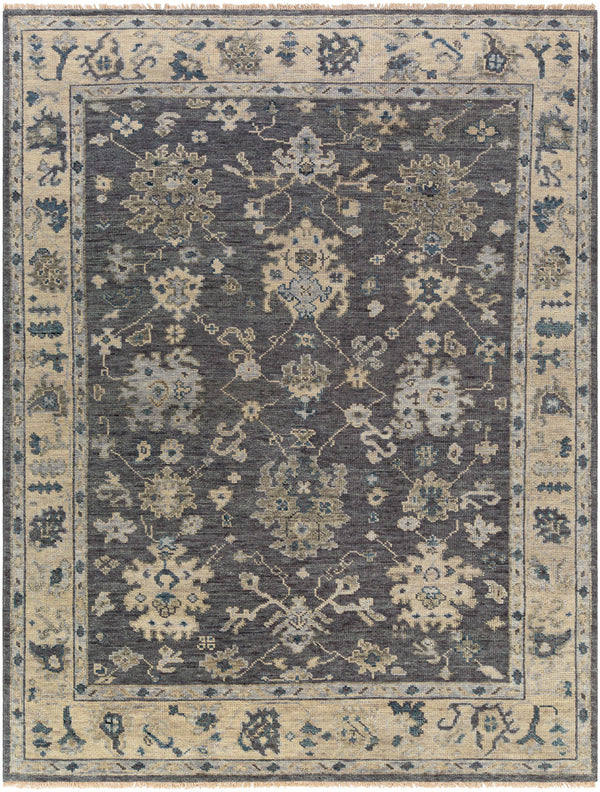 Biscayne BSY-2307 8' x 10' Handmade Rug BSY2307-810  Charcoal, Black, Yellow, Slate, Dark Blue Surya